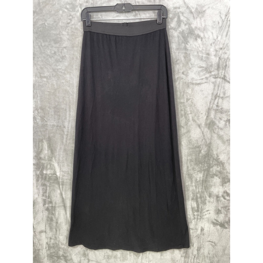 Vintage Vivienne Tam Black Size S Maxi Skirt Elastic Waist Jersey Stretch